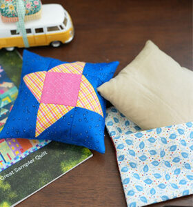 rice bag with friendship star quilt block cover