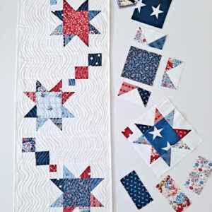 Star table runner in patriotic colors