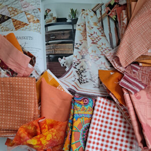 Fabrics pulled for scrap quilt