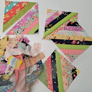 String blocks and fabric strips