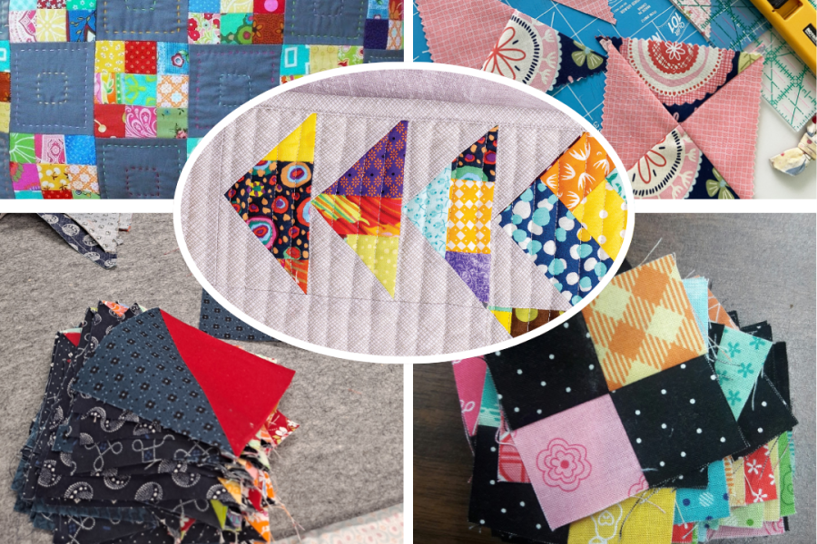 Collage of basic quilt blocks